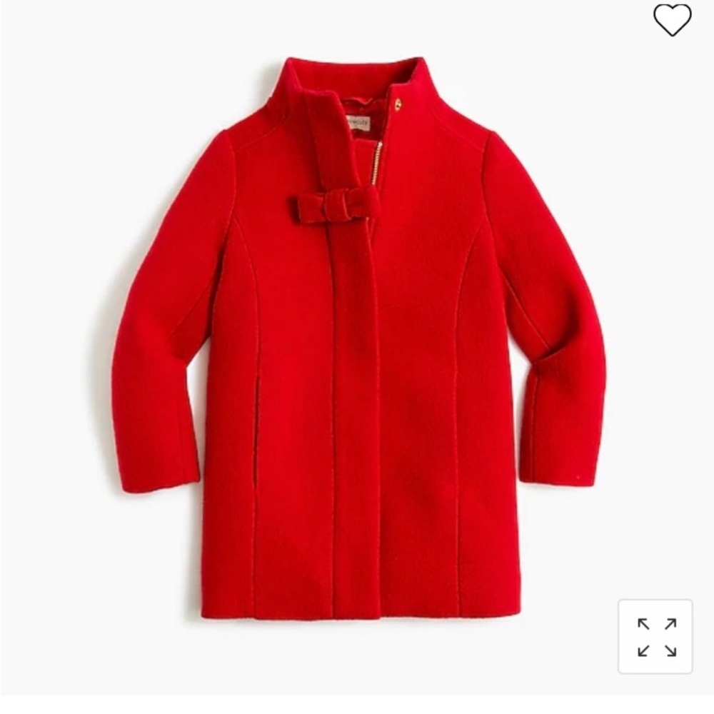 Crewcuts Red Pea Coat with Stand-Up Collar and Mid-Length Design
